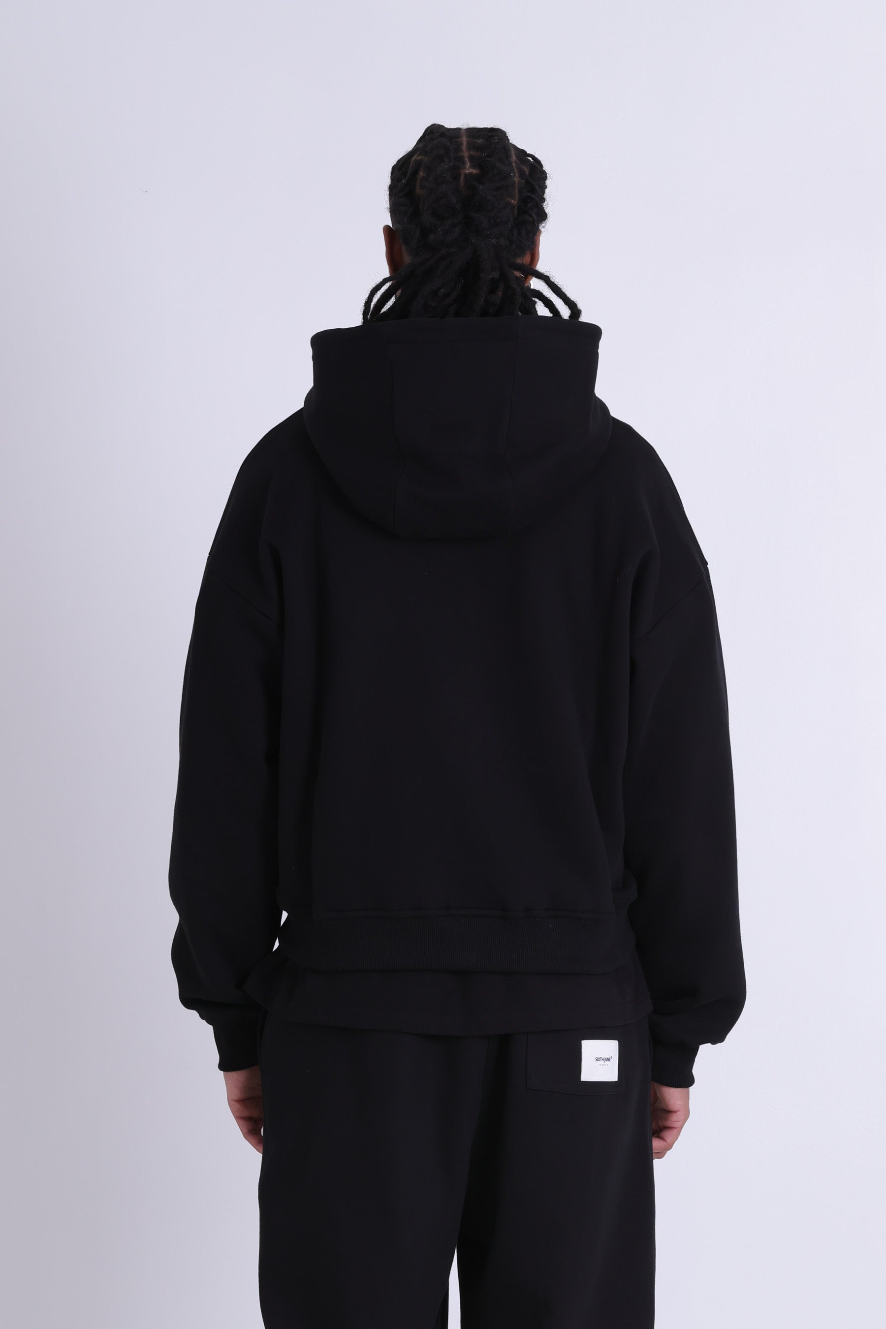 heavy coton zipup hoodie 25910-blac