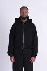 heavy coton zipup hoodie 25910-blac