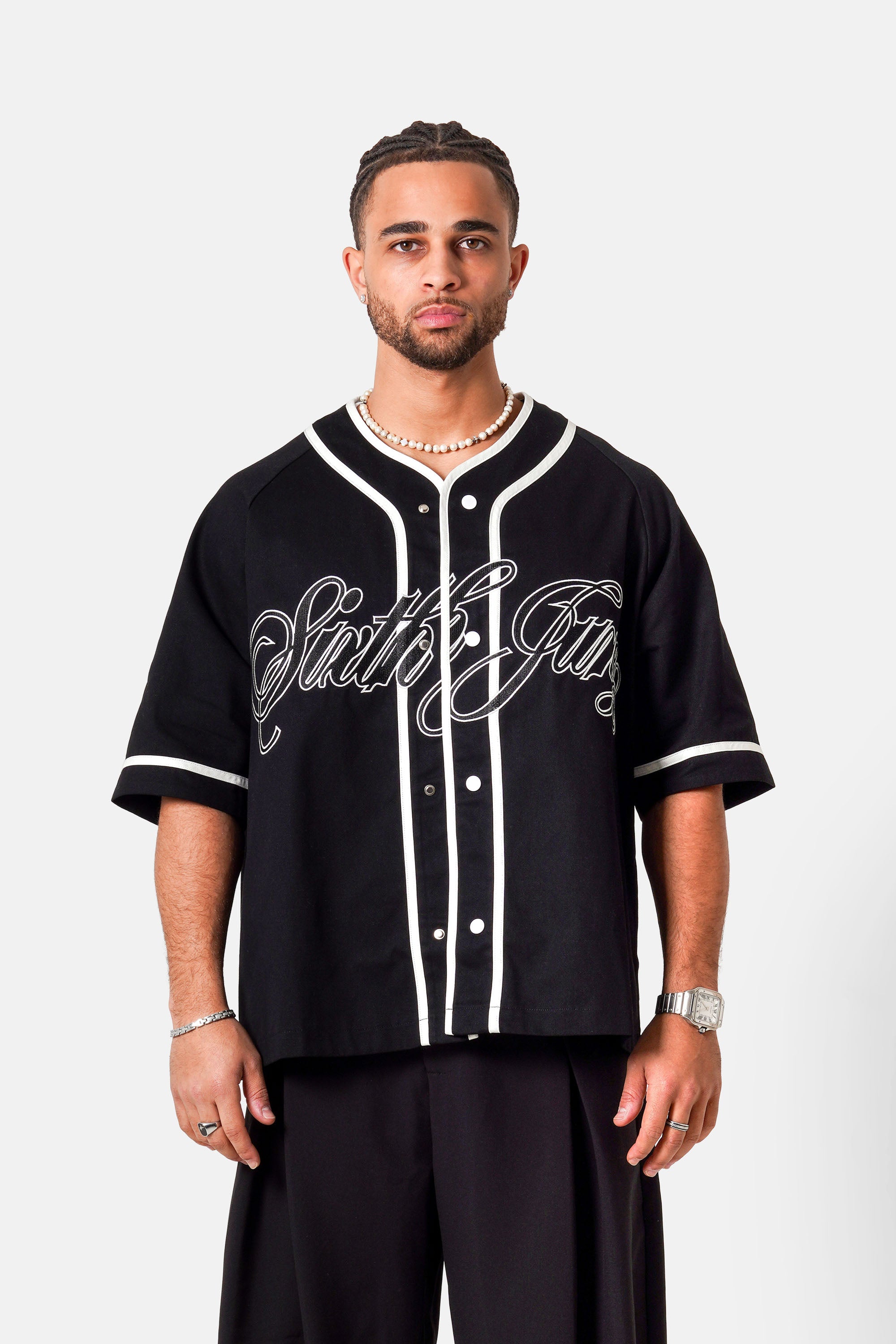 Sixth June Twill Baseball Front Signature Logo Applique 25922-BLAC