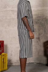 Stripes Knit Shorts 25933-BLAC