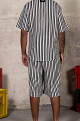 Stripes Knit Shorts 25933-BLAC