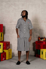 Stripes Knit Shorts 25933-BLAC