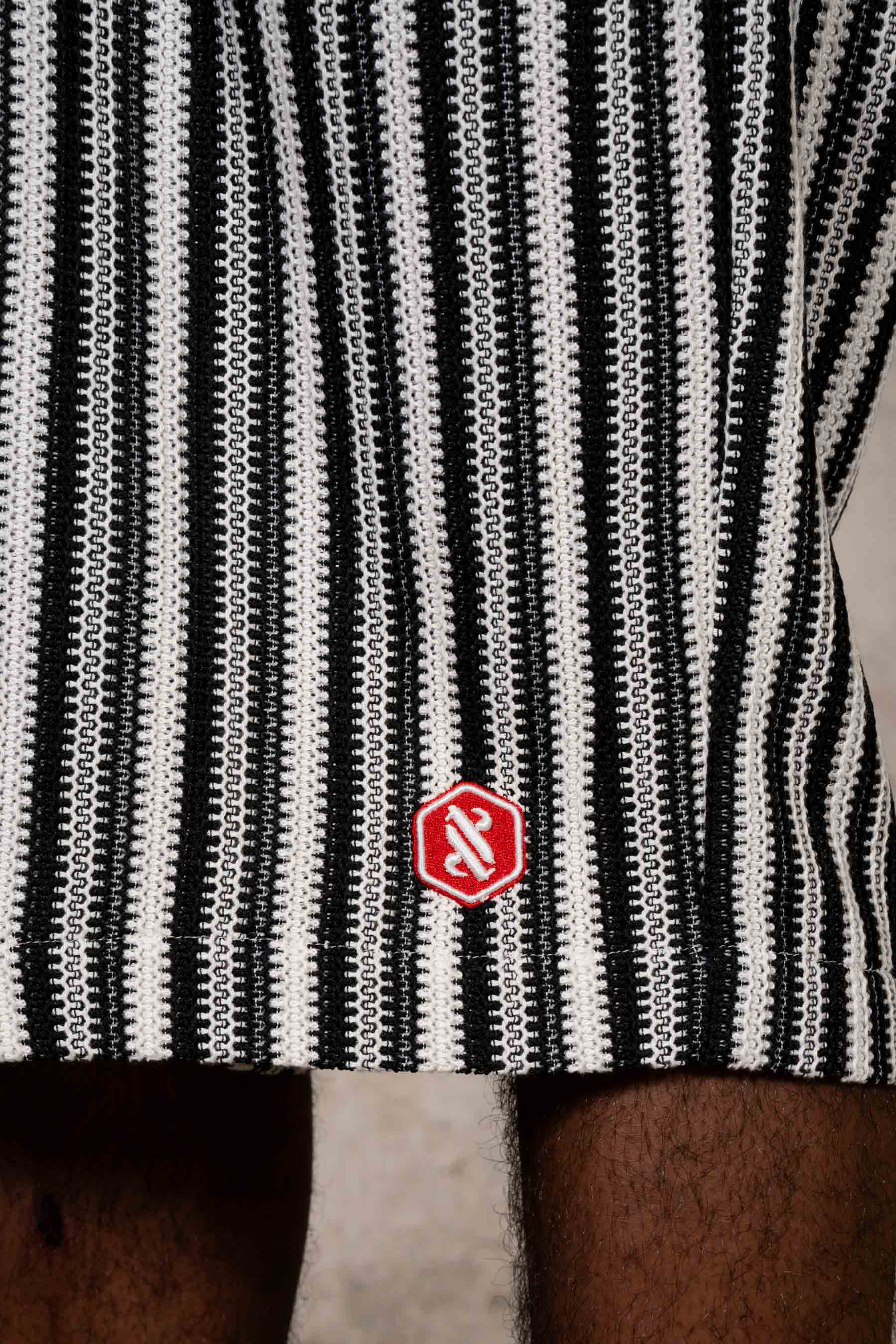 Stripes Knit Shorts 25933-BLAC