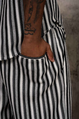 Stripes Knit Shorts 25933-BLAC