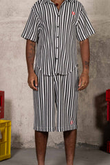 Stripes Knit Shorts 25933-BLAC