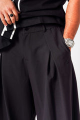 Sixth June Baggy Tailored Pleated Pants 25948-BLAC