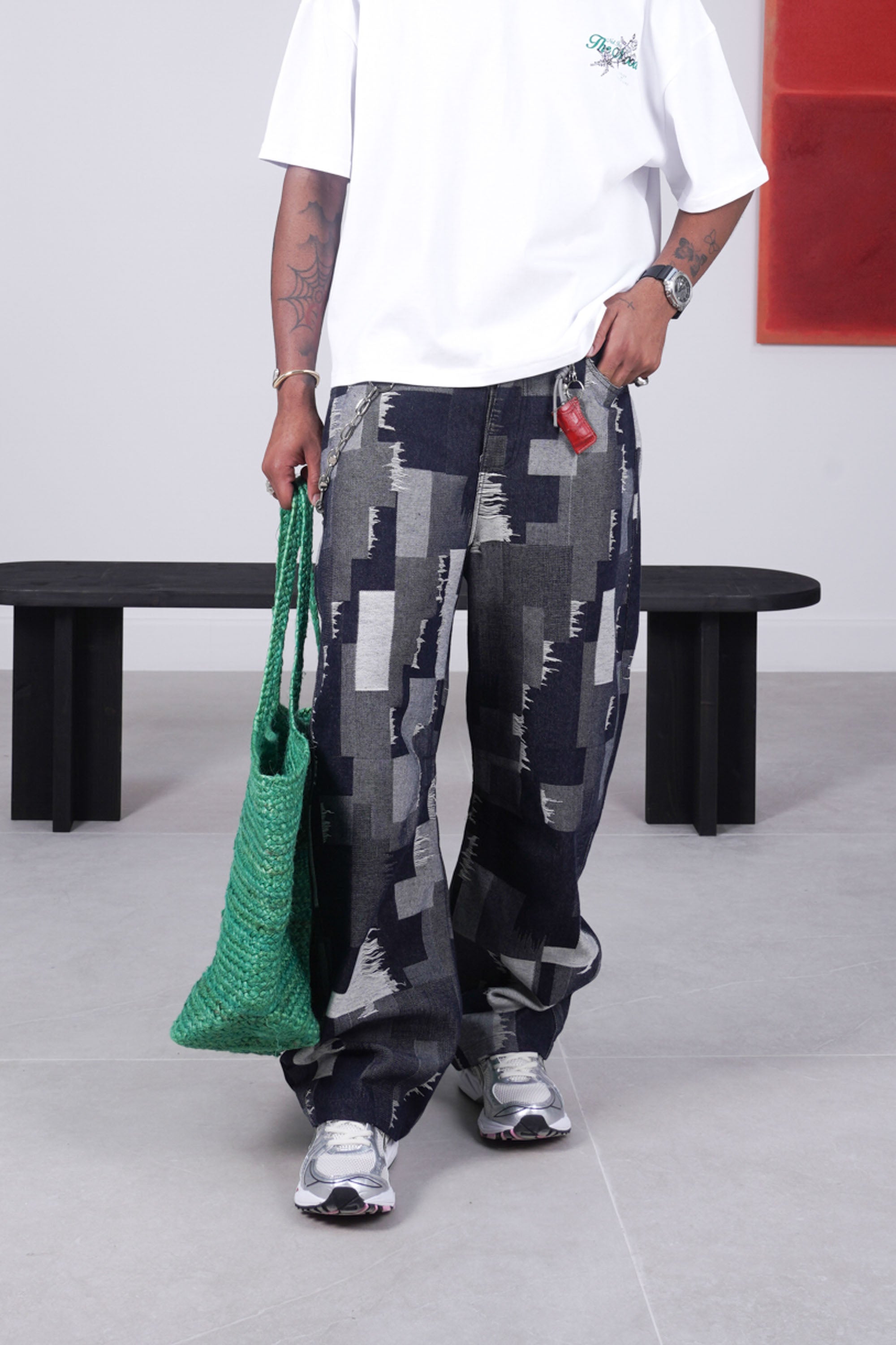 Sixth June Baggy Patchwork Pants 25963-BLUE
