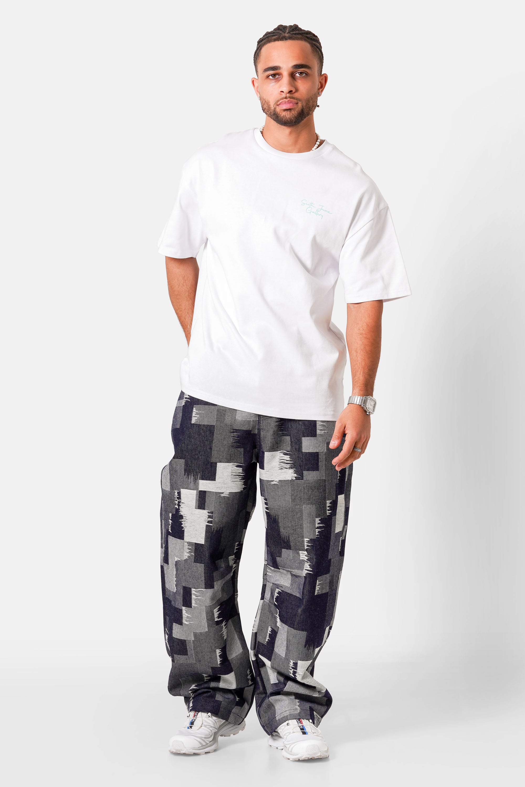 Sixth June Baggy Patchwork Pants 25963-BLUE