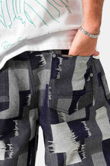 Sixth June Baggy Patchwork Pants 25963-BLUE