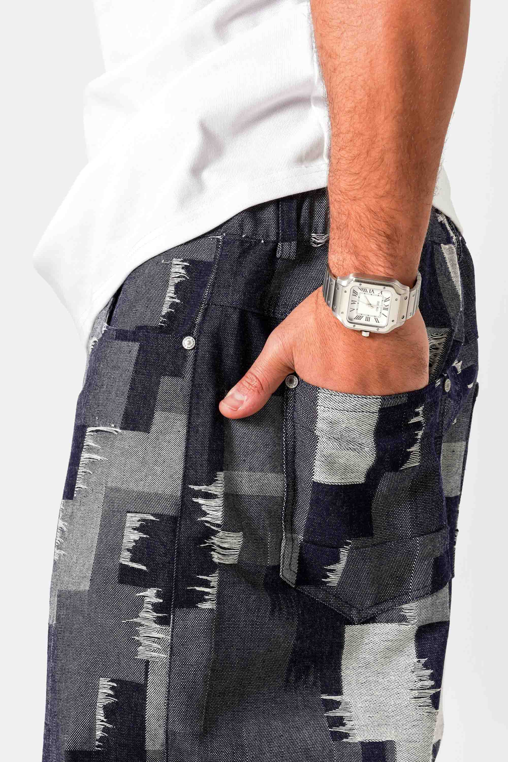 Sixth June Baggy Patchwork Pants 25963-BLUE