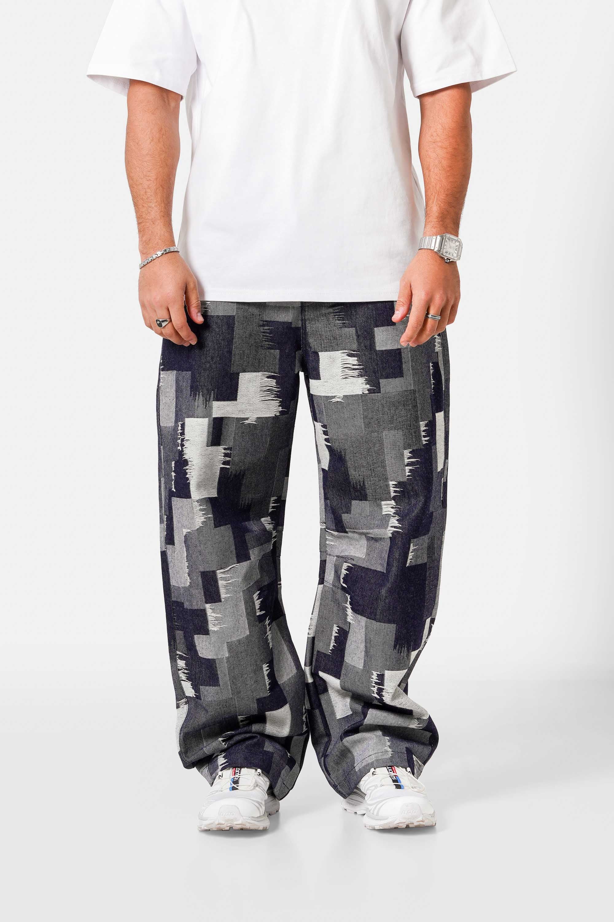 Sixth June Baggy Patchwork Pants 25963-BLUE