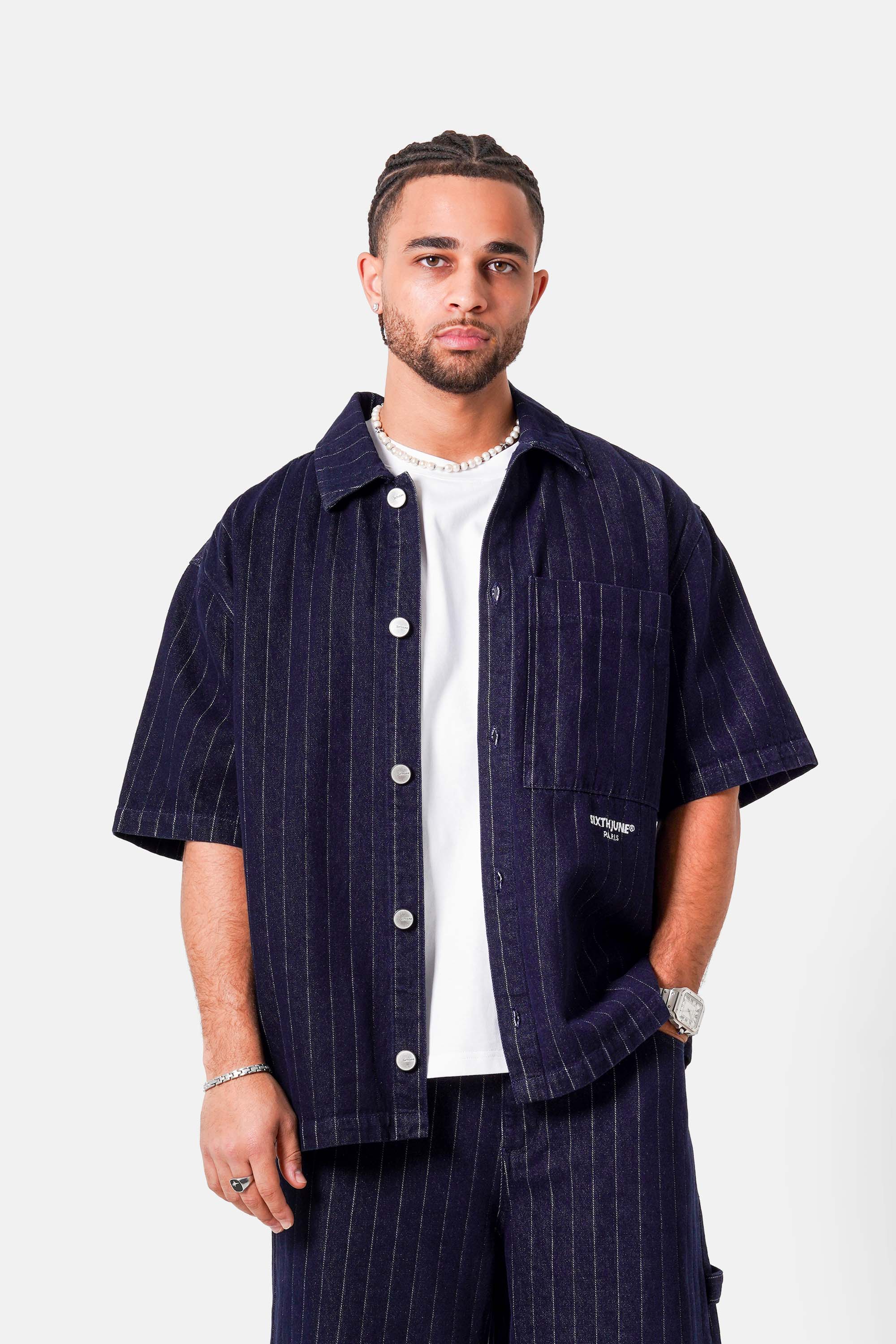 Sixth June Stripes Denim Shirt 25967-NAVY