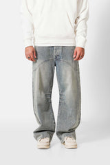 Sixth June Baggy Washed Denim Jeans 25969-BLUE