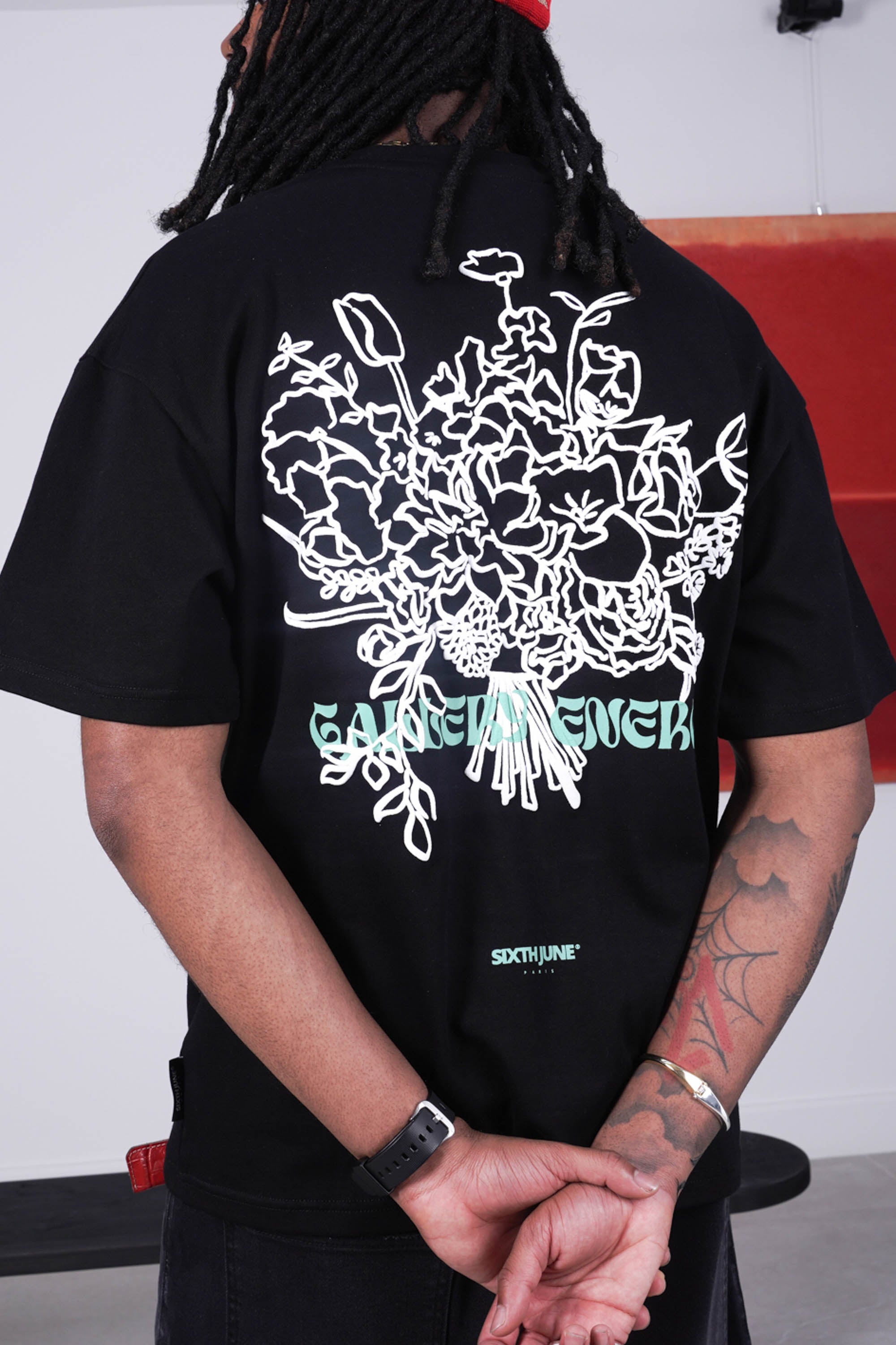 Sixth June Gallery Energy Flower Graphic Tee 25981-BLAC