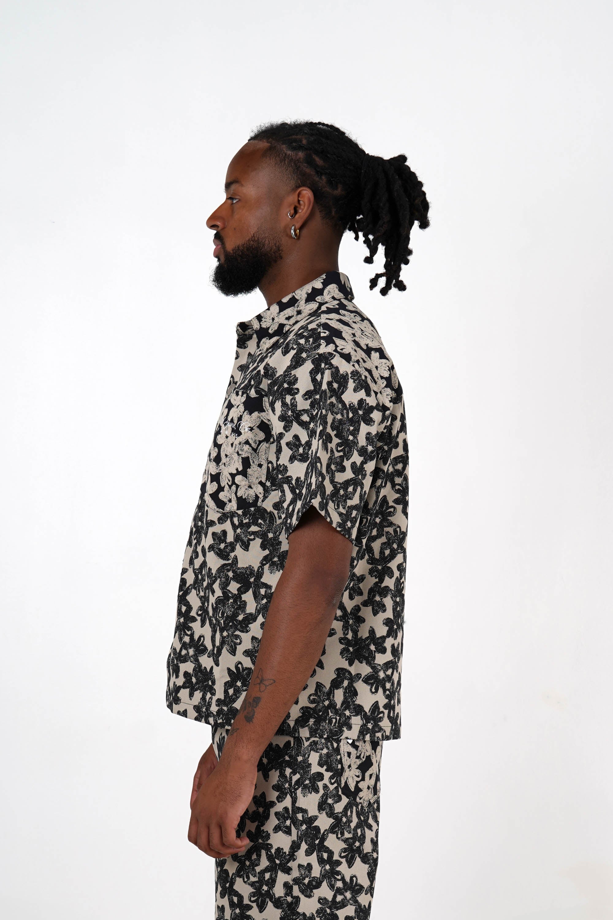 Sixth June Flower All Over Graphic Shirt 25982-BEIG