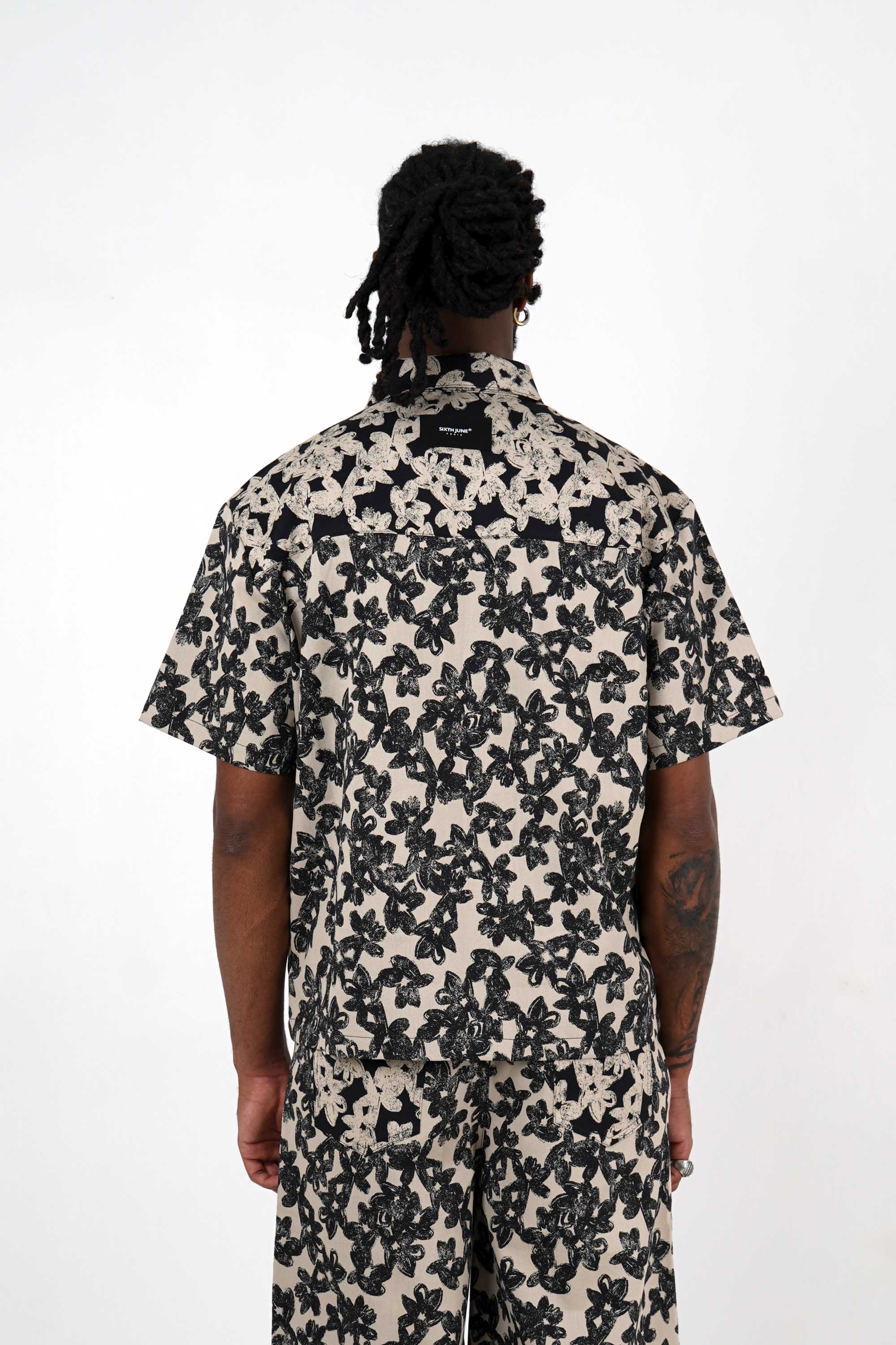 Sixth June Flower All Over Graphic Shirt 25982-BEIG