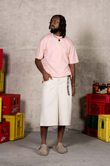 Baggy Denim Carpenter Shorts 25991-BEIG