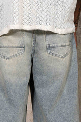 Baggy Washed Denim Shorts 26006-BLUE