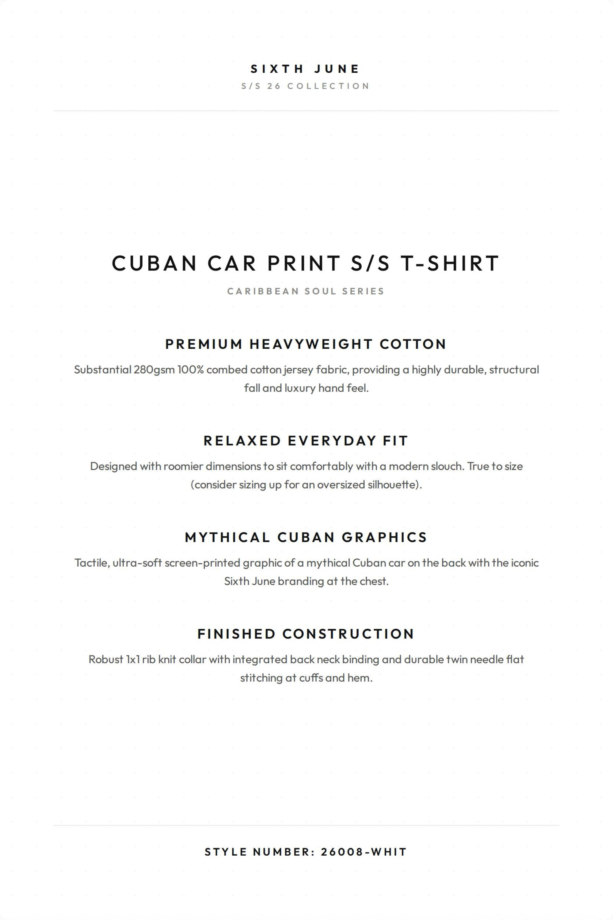CUBAN CAR Printed S/S T-Shirt