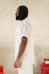 Paisley Lace Resort Shirt 26016-BEIG