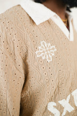 Crochet Resort Polo Shirt 26018-BEIG