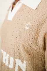 Crochet Resort Polo Shirt 26018-BEIG