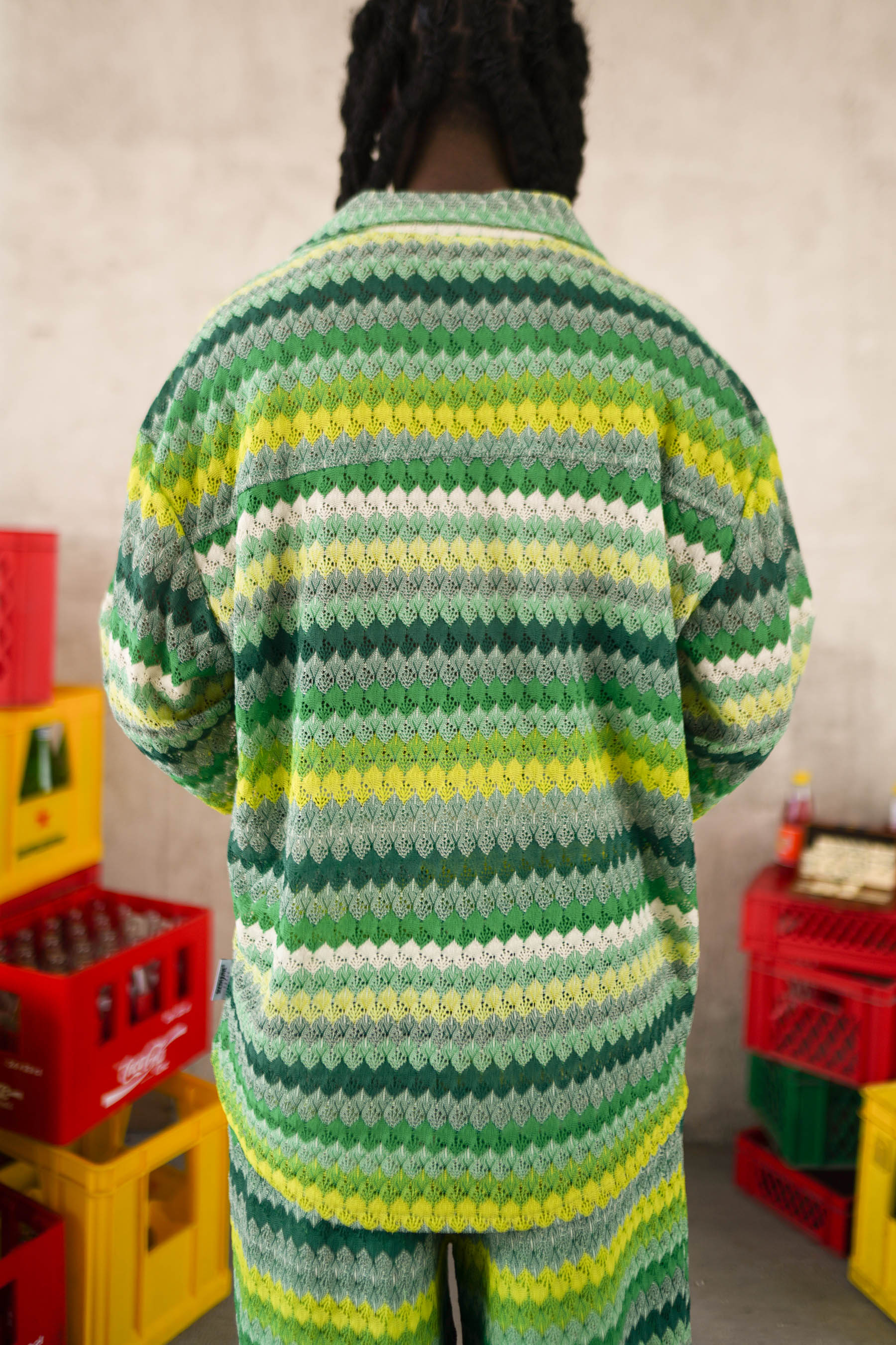 Crochet Resort Shirt 26019-GREE