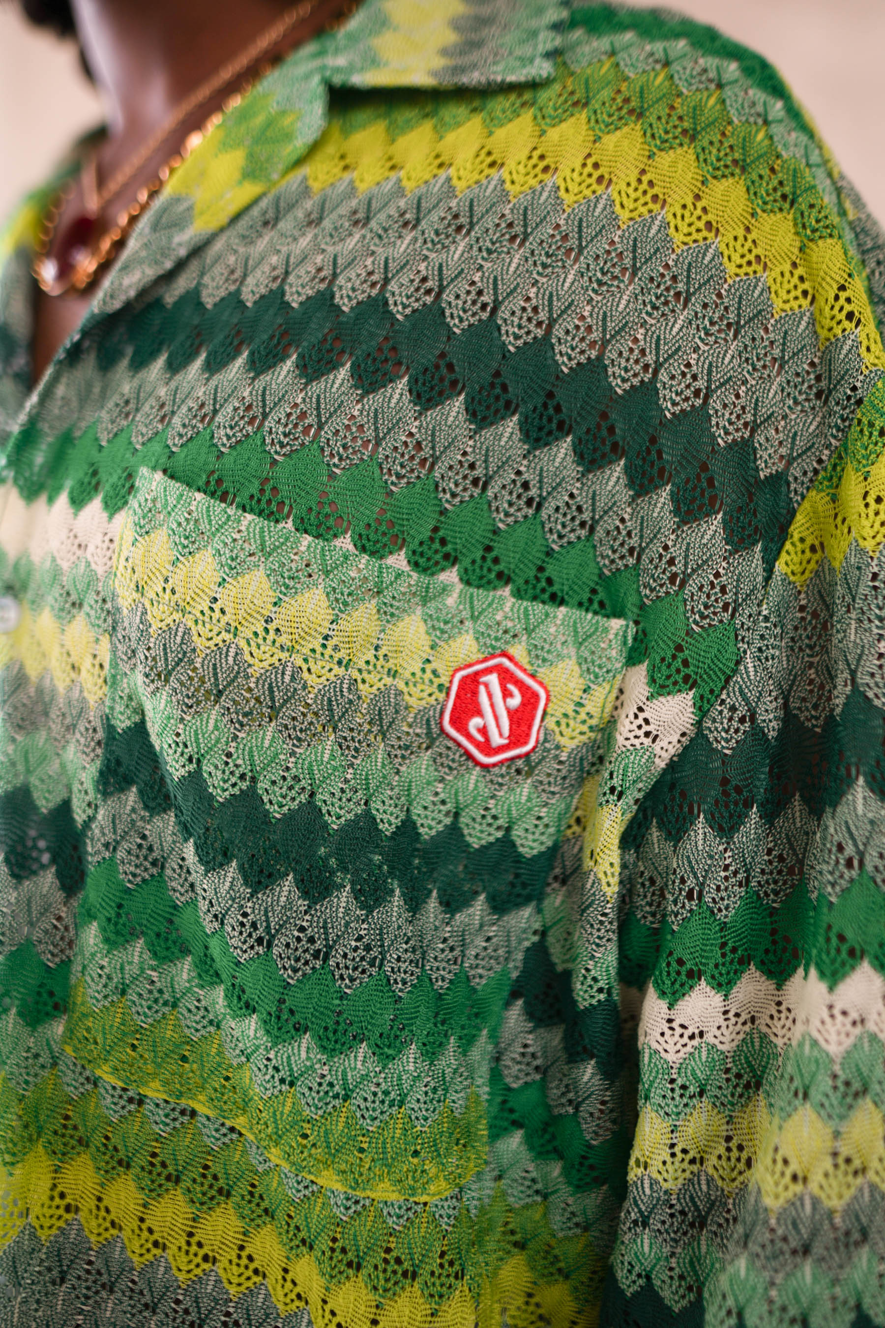 Crochet Resort Shirt 26019-GREE