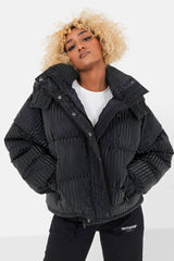 Oversized shiny puffer Black