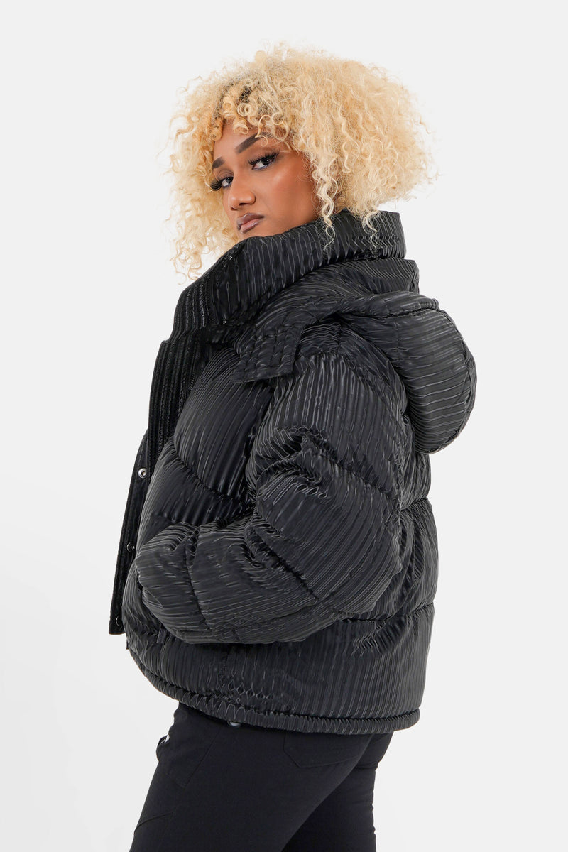 Oversized shiny puffer Black