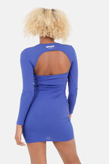 Back opening dress Blue