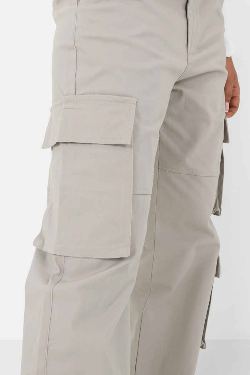 Cargo pants reverse belt Beige