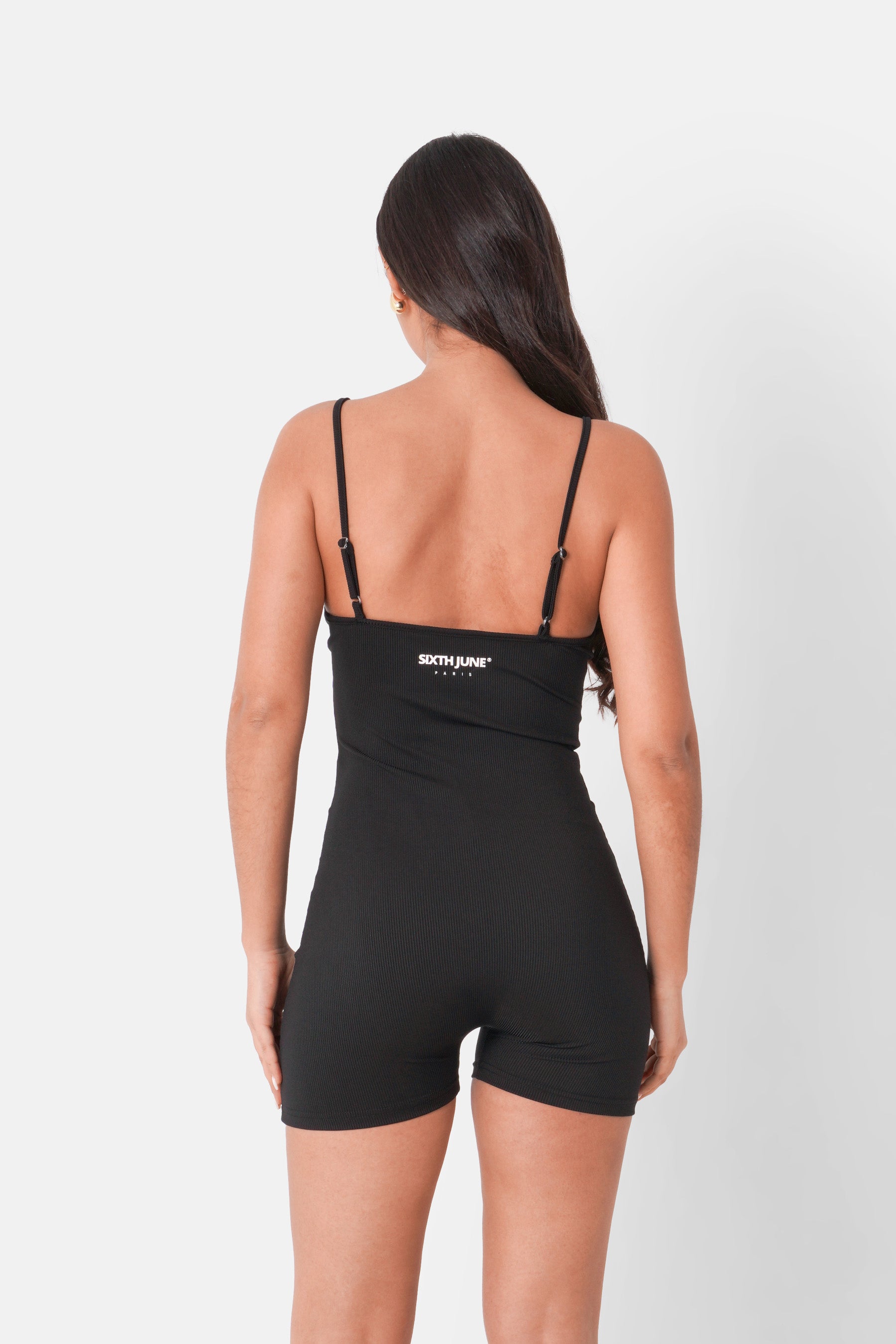 RIBBED SS PLAYSUIT 34212-BLAC