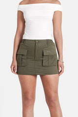 UTILITY COTTON TWILL MINI SKIRT 34223-KAKI