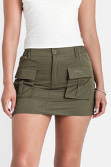 UTILITY COTTON TWILL MINI SKIRT 34223-KAKI