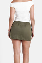 UTILITY COTTON TWILL MINI SKIRT 34223-KAKI