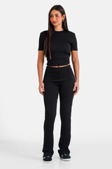 Flare Pants Textured 34517-BLAC