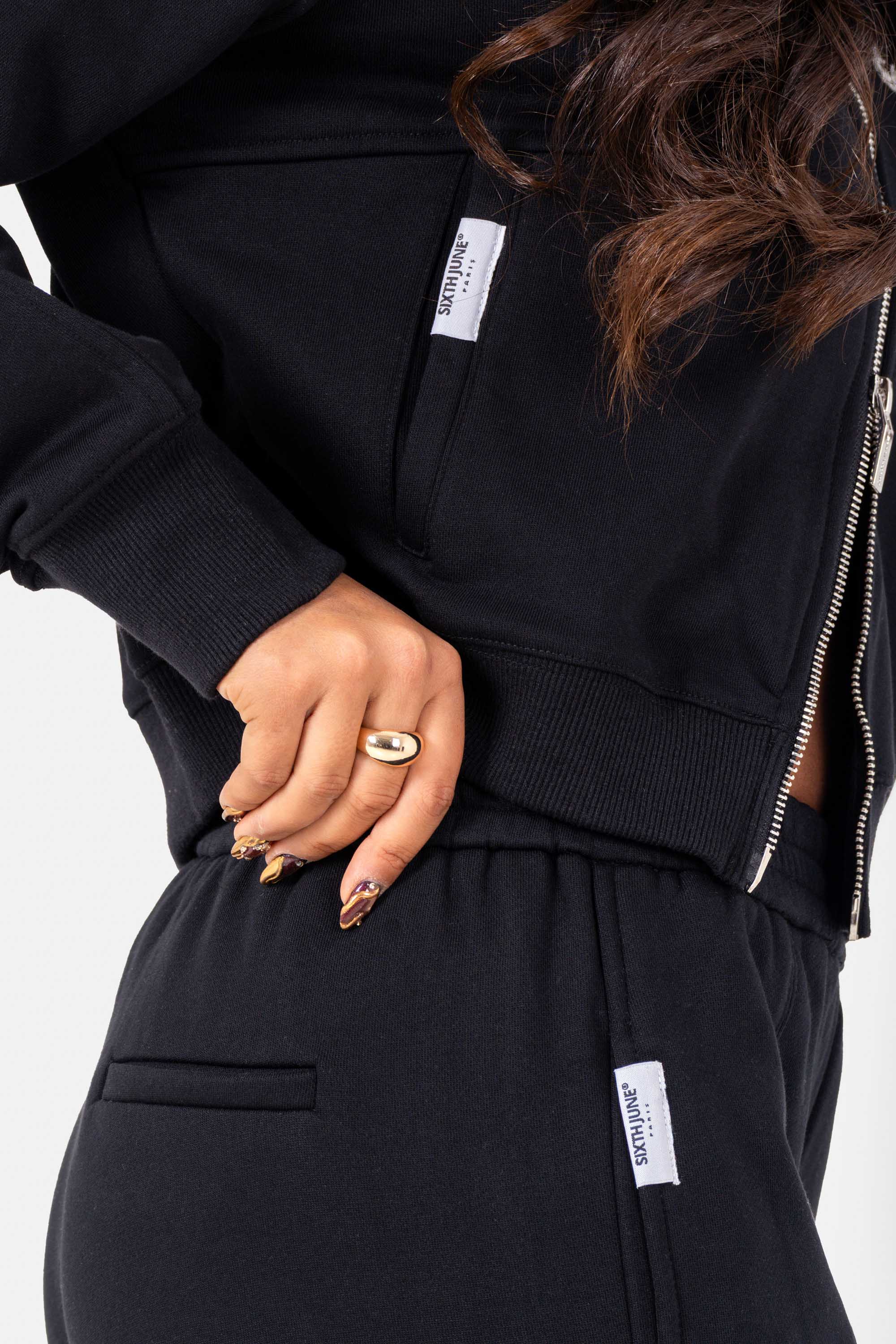 Sixth June Heart Embroidery Pants 34612-BLAC