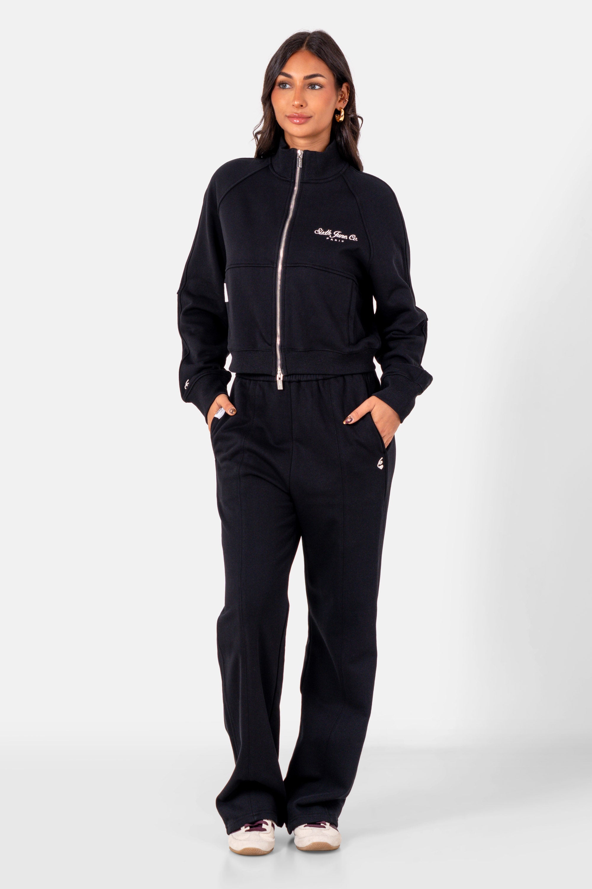 Sixth June Heart Embroidery Pants 34612-BLAC