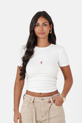Sixth June Heart Embroidery ss Tshirt 34614-WHIT