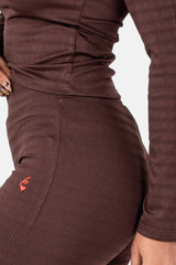 Sixth June Heart Embroidered Leggings Pants 34620-BROW