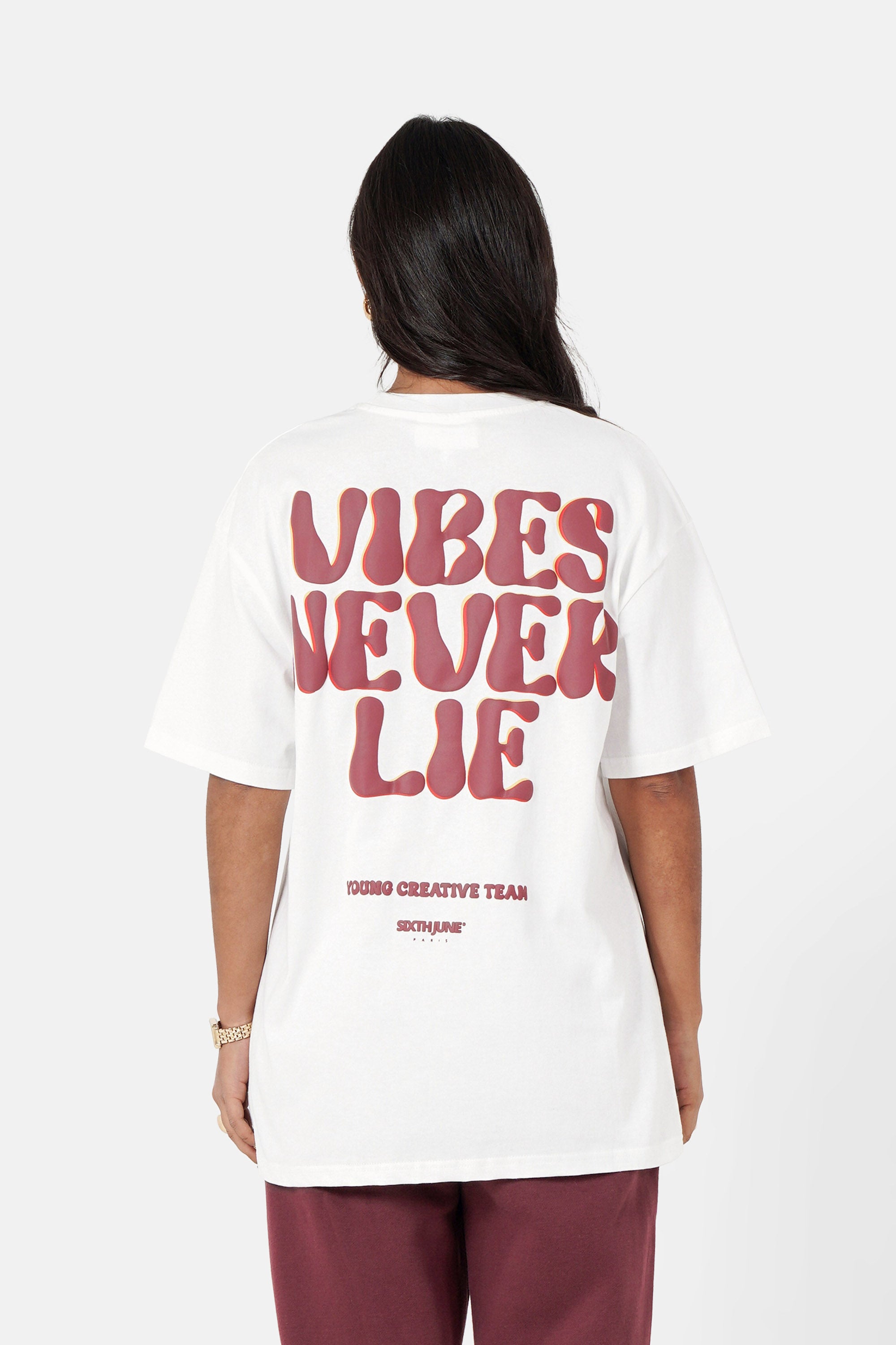 Vibes Never Lie Sixth June Retro Print ss Tshirt 34635-OFFW