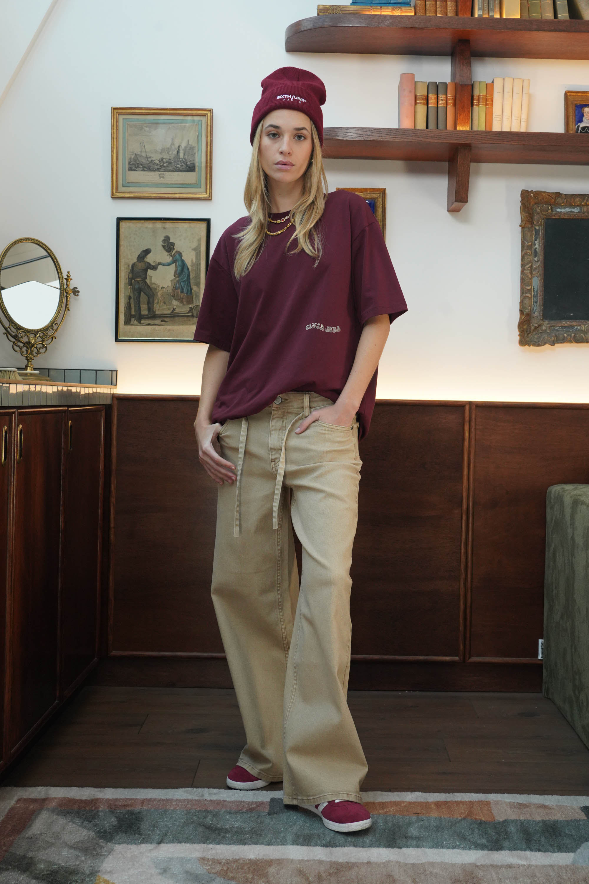 Sixth June Baggy Cowboy Denim Jeans 34647-SAND