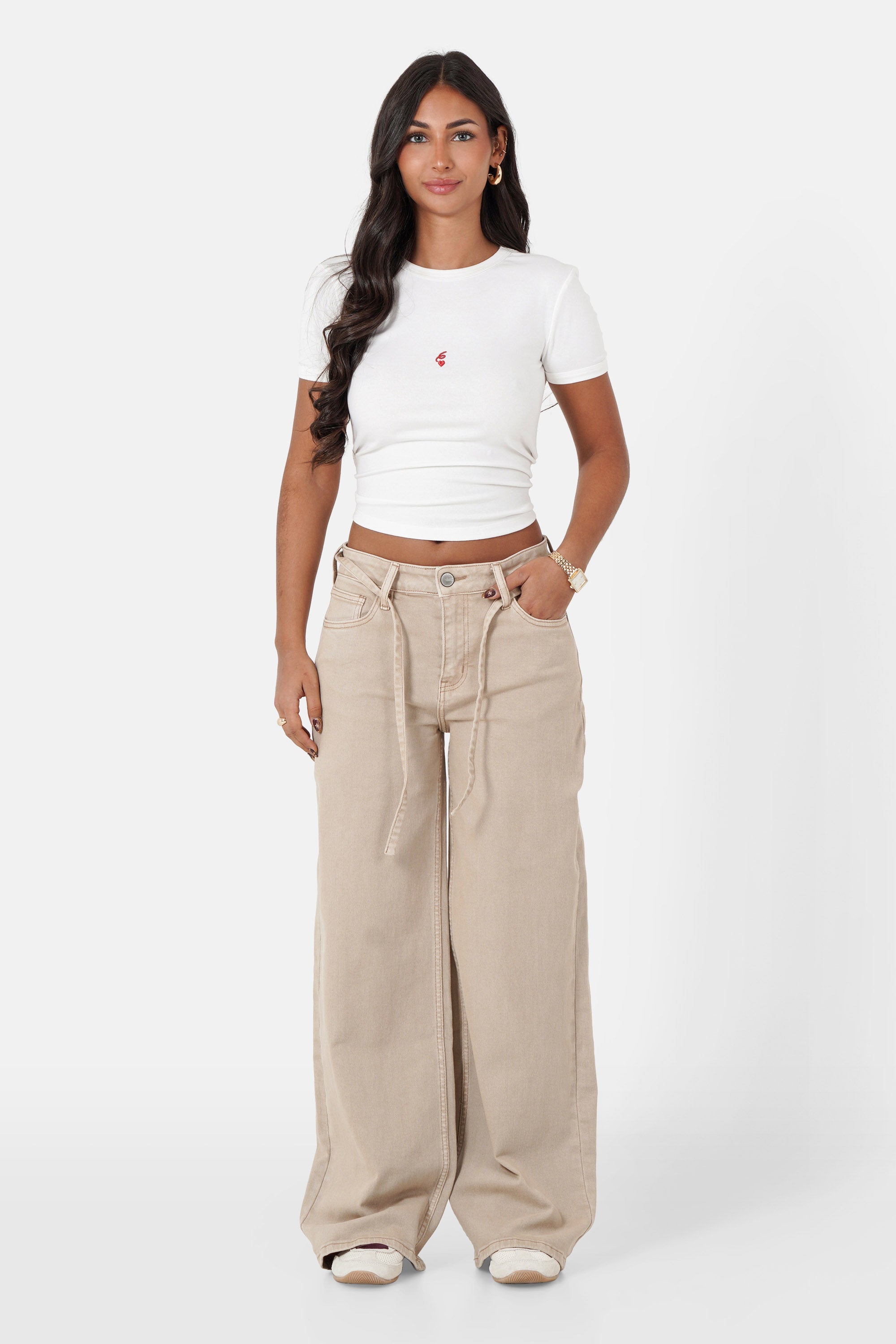 Sixth June Baggy Cowboy Denim Jeans 34647-SAND