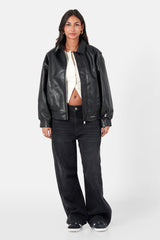 Sixth June Vegan Leather Bombers Jacket 34763-BLAC