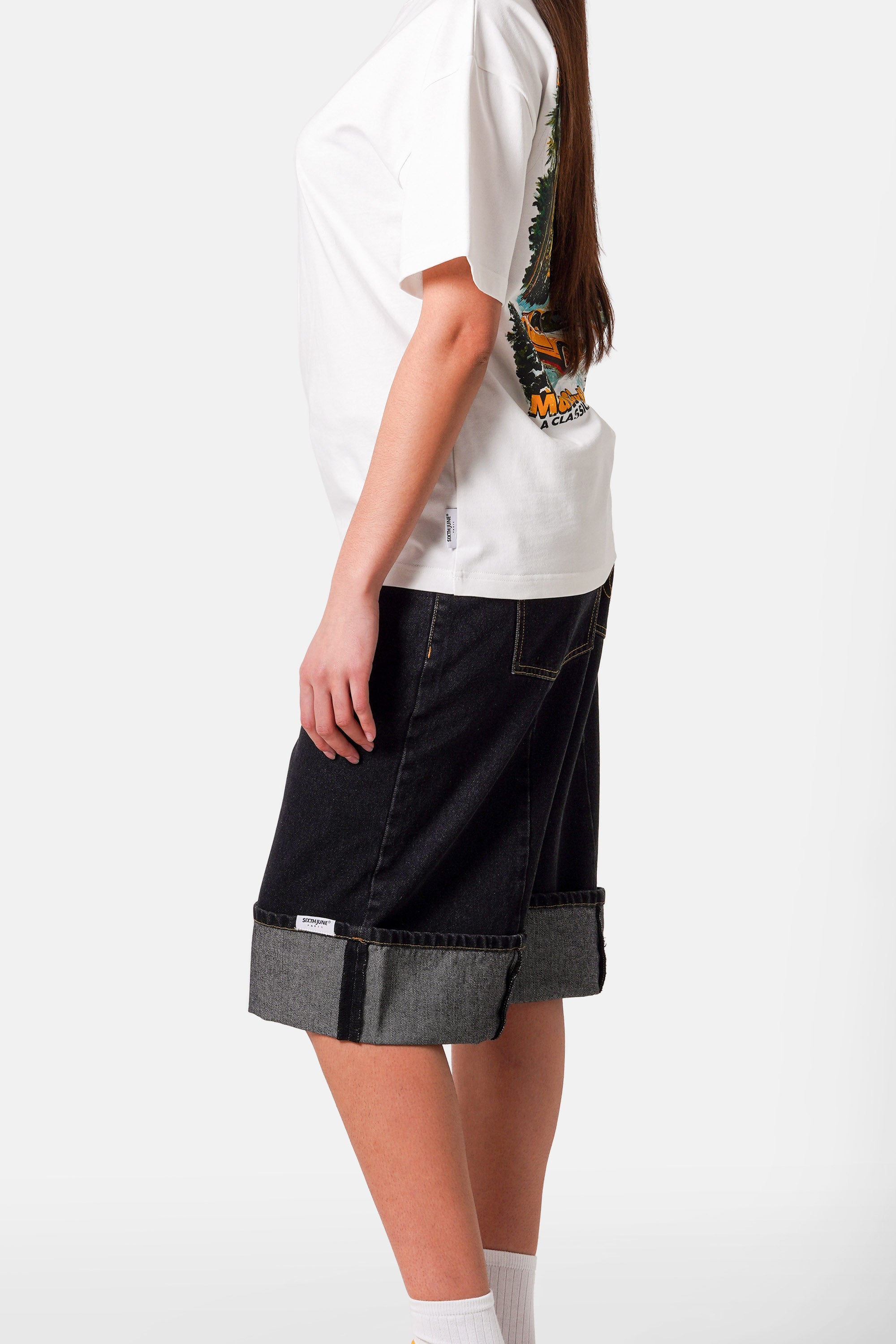 Sixth June High Cuff Baggy Shorts 34792-BLAC