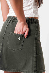 Sixth June Cargo Denim Skirt 34802-KAKI