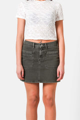 Sixth June Cargo Denim Skirt 34802-KAKI