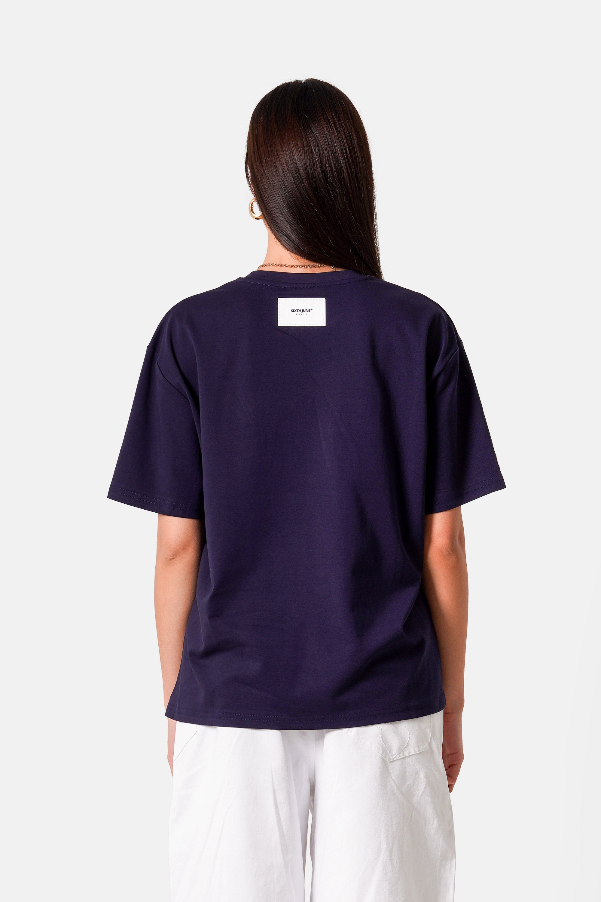 Sixth June Gallery Lace Applique Tee 34811-NAVY