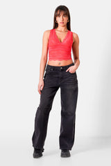 Sixth June Lace Shaped Tank Top 34839-REDX